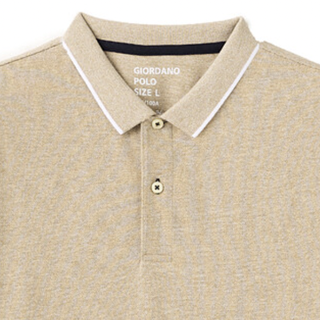 GIORDANO 佐丹奴 男士短袖POLO衫 01011425 雪花银貂褐 S