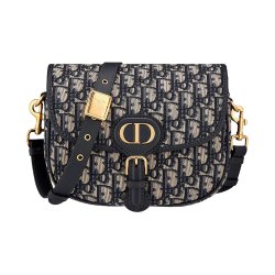 欧洲直邮dior迪奥女士bobby蓝色老花帆布皮革单肩包时尚潮流百搭