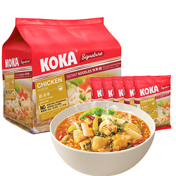 KOKA 可口 泰式酸辣方便面 6包+鸡汤味 2包