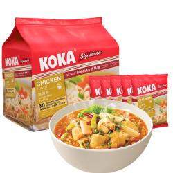 KOKA 可口 泰式酸辣方便面 5包+黑椒蟹肉 3包