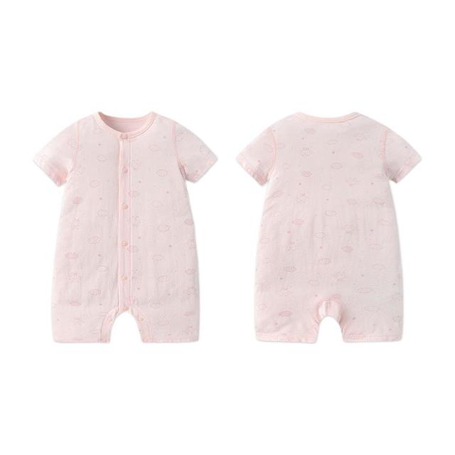 好孩子 WN20230082 婴儿短袖连身衣 竖开款 2件装 粉红 59cm