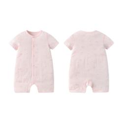 好孩子 WN20230082 婴儿短袖连身衣 竖开款 2件装 粉红 59cm