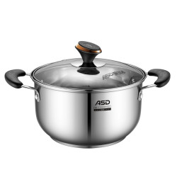 爱仕达 TS2 加厚304不锈钢 小金圈汤锅 20cm （适合2-3人）