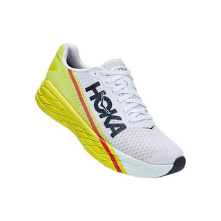 HOKA ONE ONE ROCKET 火箭 Rocket X 中性跑鞋 1113532-WEPR 白色/月见草绿 40.5