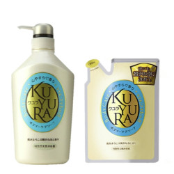 KUYURA 可悠然 美肌沐浴露 恬静清香型 550ml+补充装400ml
