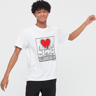 UNIQLO 优衣库 X Keith Haring 男女款圆领短袖T恤 446363 白色 XXL