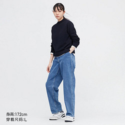 UNIQLO 优衣库 新牛仔男装/女装/情侣装工装牛仔长裤(水洗产品宽松)447522