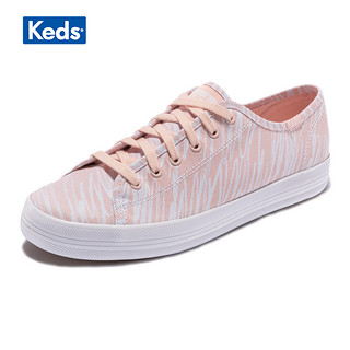 Keds旗舰店粉色浅蓝色女帆布鞋低帮休闲鞋板鞋WF63094 38 粉红色