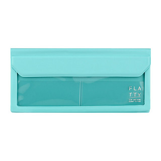 KING JIM 锦宫 FLATTY系列 5358 透明磁扣文具袋 海蓝色 单个装
