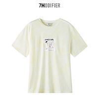 La Chapelle 7M学生T恤女新款韩版印花纯色圆领直筒显瘦短袖上衣