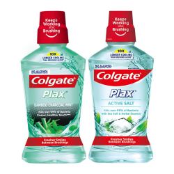 Colgate 高露洁 清新盐白+竹炭薄荷漱口水 500ml*2