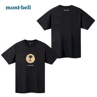 mont·bell夏季新款户外运动速干衣男女通用短袖t恤圆领情侣款小熊 M BK黑色