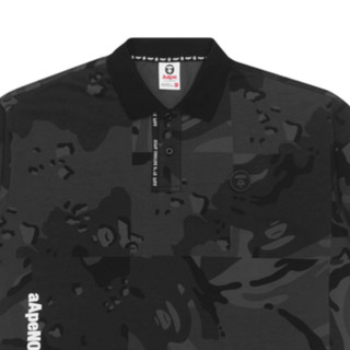 Aape 男士短袖POLO衫 AAPPOM0718XXG 黑色 M