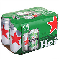 Heineken 喜力 经典拉罐啤酒330ml*6听/组