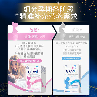 elevit 爱乐维 【自营】欧版德国进口爱乐维Elevit孕期维生素1段备孕12周前 90片