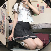 尺呎间 JK制服 樱启女高 韩式学姐 上衣+包臀裙 两件套