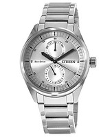 CITIZEN 西铁城 Paradex 光动能银色表盘精钢男士手表 BU3010-51H