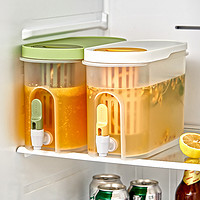 星优 冰箱冷水壶带龙头大容量家用夏天凉水壶饮料水果桶耐高温密封 果绿色
