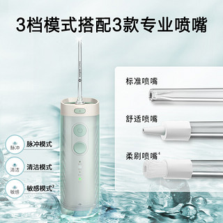 飞利浦（PHILIPS）成人声波电动牙刷   便携式冲牙器成人洗牙器 水牙线 配杀菌旅行盒  HX2461鸢尾蓝 口腔清洁组合装（鸢尾蓝+不焦绿）