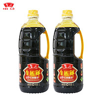 luhua 鲁花 自然鲜红烧酱油老抽1L物理压榨厨房调料调味品