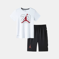 NIKE 耐克 AIR JORDAN 男小童套装Air Jordan短袖套装运动休闲耐克童装夏 110/4 正黑色