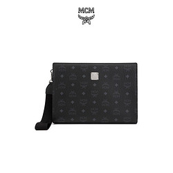 MCM 送男友 MCM 奢侈品 男士黑色人造革拉链手拿包手腕包公文包 MXZBSVI14BK001