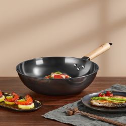 cookerking炊大皇精铁炒锅家用炒菜无涂层中式爆炒老铁锅明火电磁炉