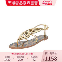 SOPHIA WEBSTER SophiaWebster金色牛皮蝴蝶翅膀女士平底凉鞋