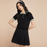 Cache Cache 夏季新款韩版POLO领修身女式短袖T恤