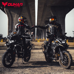 DUHAN 杜汉 摩托车骑行服男女皮衣四季通用防摔骑士服通风网眼夏季