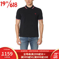 FRED PERRY 男士短袖POLO衫 FPXPOCM3600XM 军蓝色/红白 M