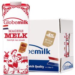 Globemilk 荷高 荷兰原装进口 脱脂纯牛奶 3.8优乳蛋白 1L*6 整箱装