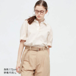 优衣库 休闲POLO衫 (短袖 纯色 宽松) 444995