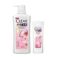 CLEAR 清扬 去屑洗发水套装洗发液男女通用清樱花露香型720g+100g