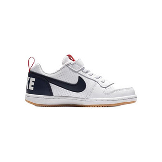 NIKE 耐克 COURT BOROUGH LOW (PSV) 儿童休闲运动鞋 870025-105 白色/黑色/红色 28码