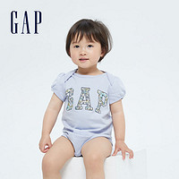 Gap 盖璞 布莱纳婴儿纯棉短袖连体衣770816 夏季新款童装包屁衣潮