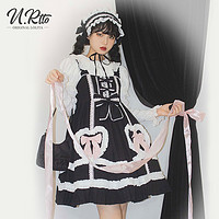 URtto Lolita洛丽塔 黑白格子铺 jsk古早doll感连衣裙