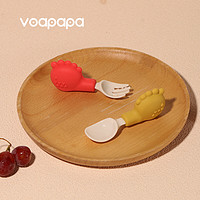 Voapapa 宝宝学吃饭训练叉勺西瓜红组合套装 婴儿PPSU儿童餐具辅食勺子