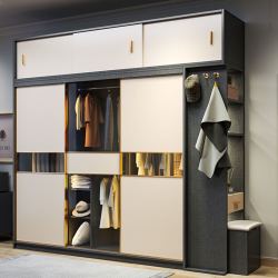 xiyunmen喜运门衣柜家用卧室轻奢主卧衣柜推拉门现代玻璃移门收纳经济