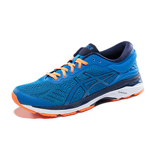 ASICS 亚瑟士 Gel-Kayano 24 男子跑鞋 T749N-4358 蓝色/深蓝色/橘色 45