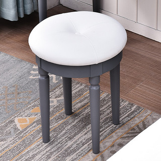 JIAYI 家逸 实木梳妆凳小户型现代简约化妆凳卧室创意软包实木凳子家用餐凳灰色 RF-1445
