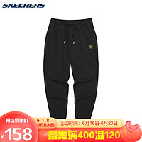 SKECHERS 斯凯奇 秋季男子束脚抽绳裤头舒适针织运动长裤L321M085 0018碳黑 XL