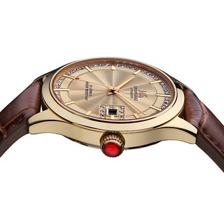 上海牌手表 上海(SHANGHAI)手表 流转系列60周年纪念单历自动机械钟表男表 X733-5 银色