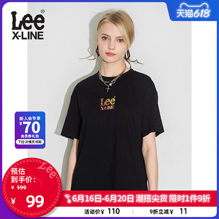 Lee XLINE 22新品舒适男友版型多色Logo印花短袖T恤女潮L439104LE