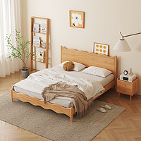宜木鼎居 北欧实木床白蜡木日式家具侘寂风现代简约1.8米双人床全实木床1.5