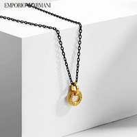 GIORGIO ARMANI EMPORIO ARMANI 阿玛尼奢侈品2020秋冬 男士项链圆形logo吊牌项链 EGS2707710 金色