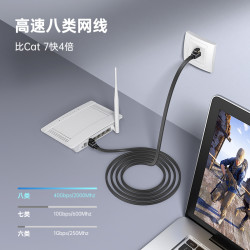 shengwei 胜为 八类万兆网线家用高速cat8万兆纯铜扁平屏蔽电脑网络连接线