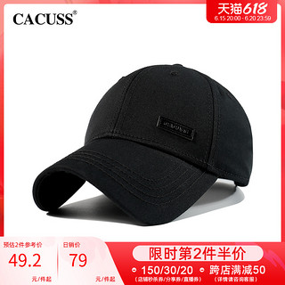 CACUSS 黑色帽子男女秋冬季新款保暖羊毛棒球帽潮牌大头围鸭舌帽男士字母