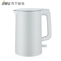 JIWU 苏宁极物 1.7L大容量 电热水壶 品牌温控器 自动断电 防干烧 白色