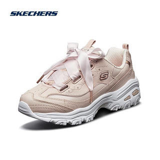 SKECHERS 斯凯奇 女鞋熊猫鞋 D'lites时尚蝴蝶结丝绸小白鞋老爹鞋 11976 浅粉色LTPK 37